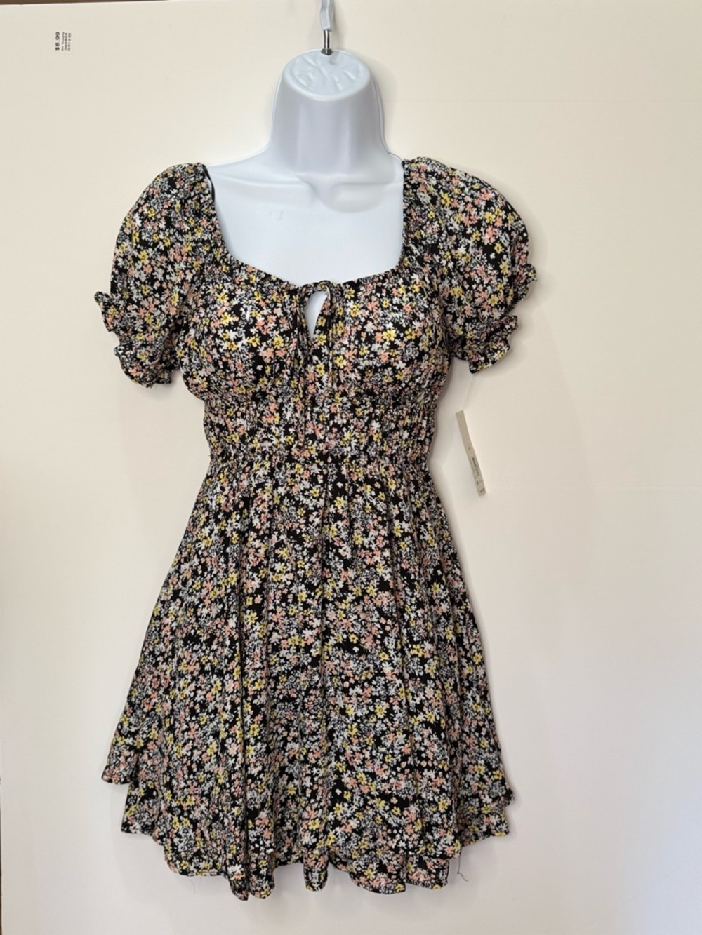 No Boundaries Floral Dress - Black, Yellow, Pink